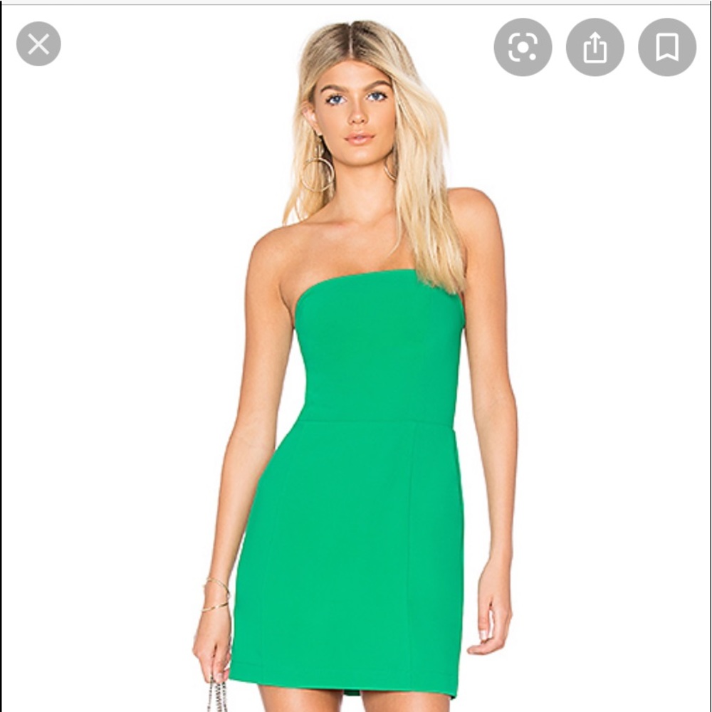 Green strapless dress